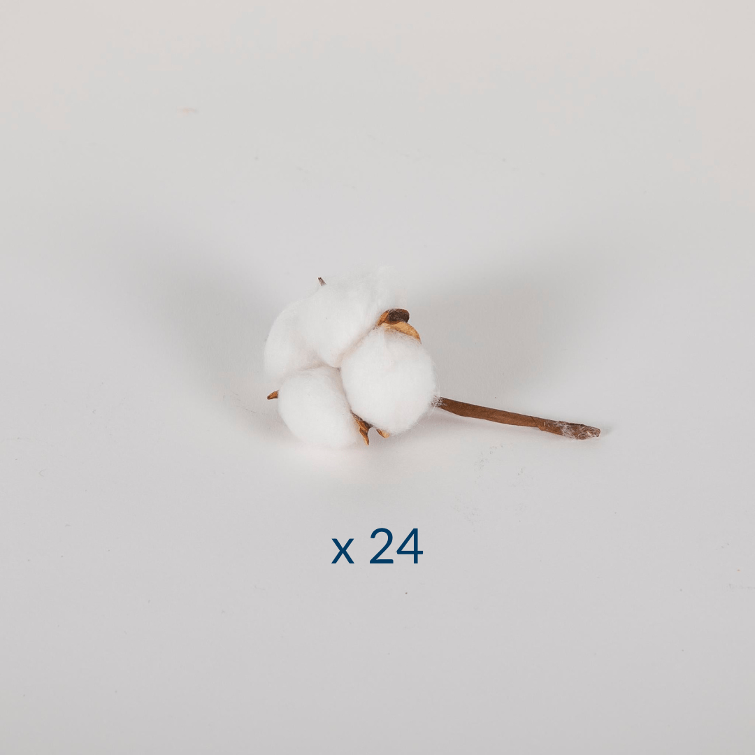 Fluffy Cotton Head Stems - Box of 288 - Bulk - Tableday