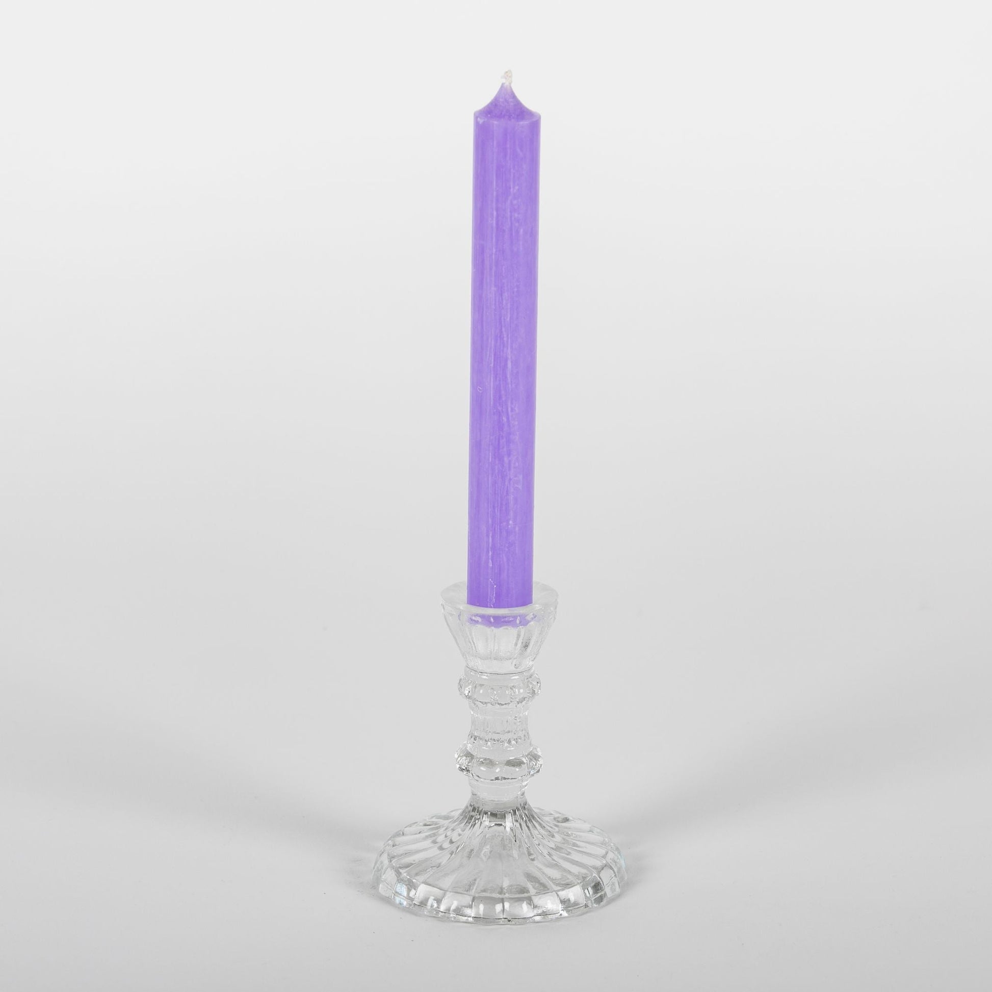 Clear Fancy Glass Candlestick - Tableday