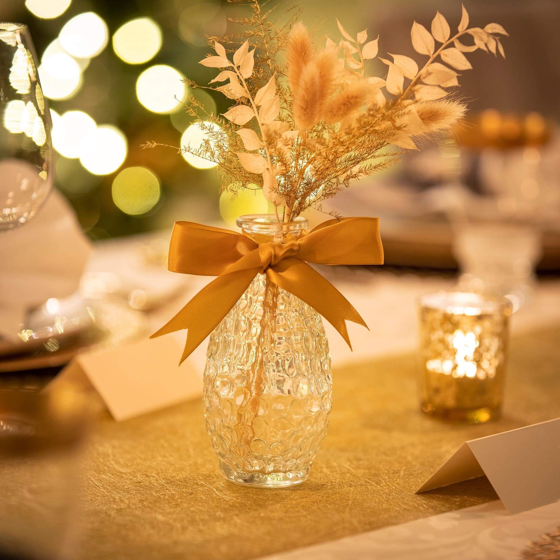 Gold Christmas Bouquet & Bud Vase - Tableday