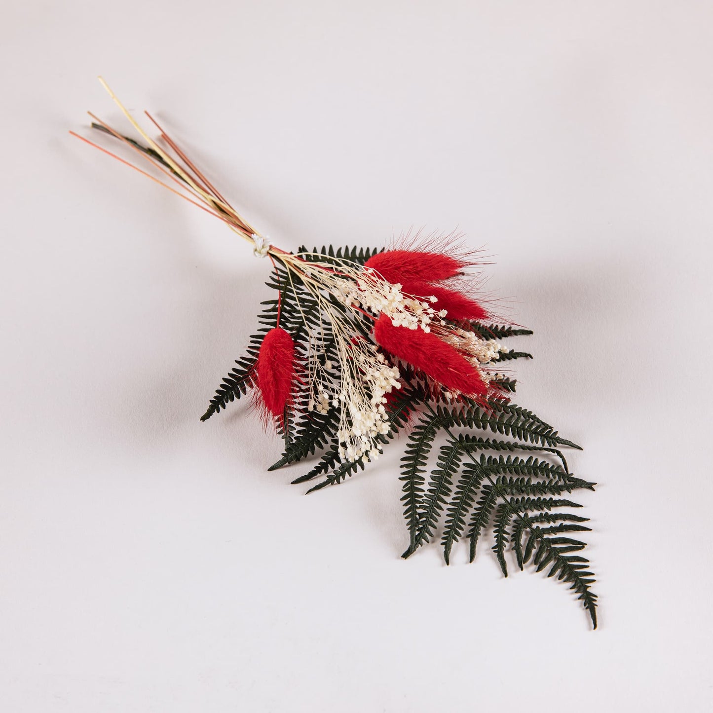 Red and Green Dried Festive Flower Bouquet - Tableday