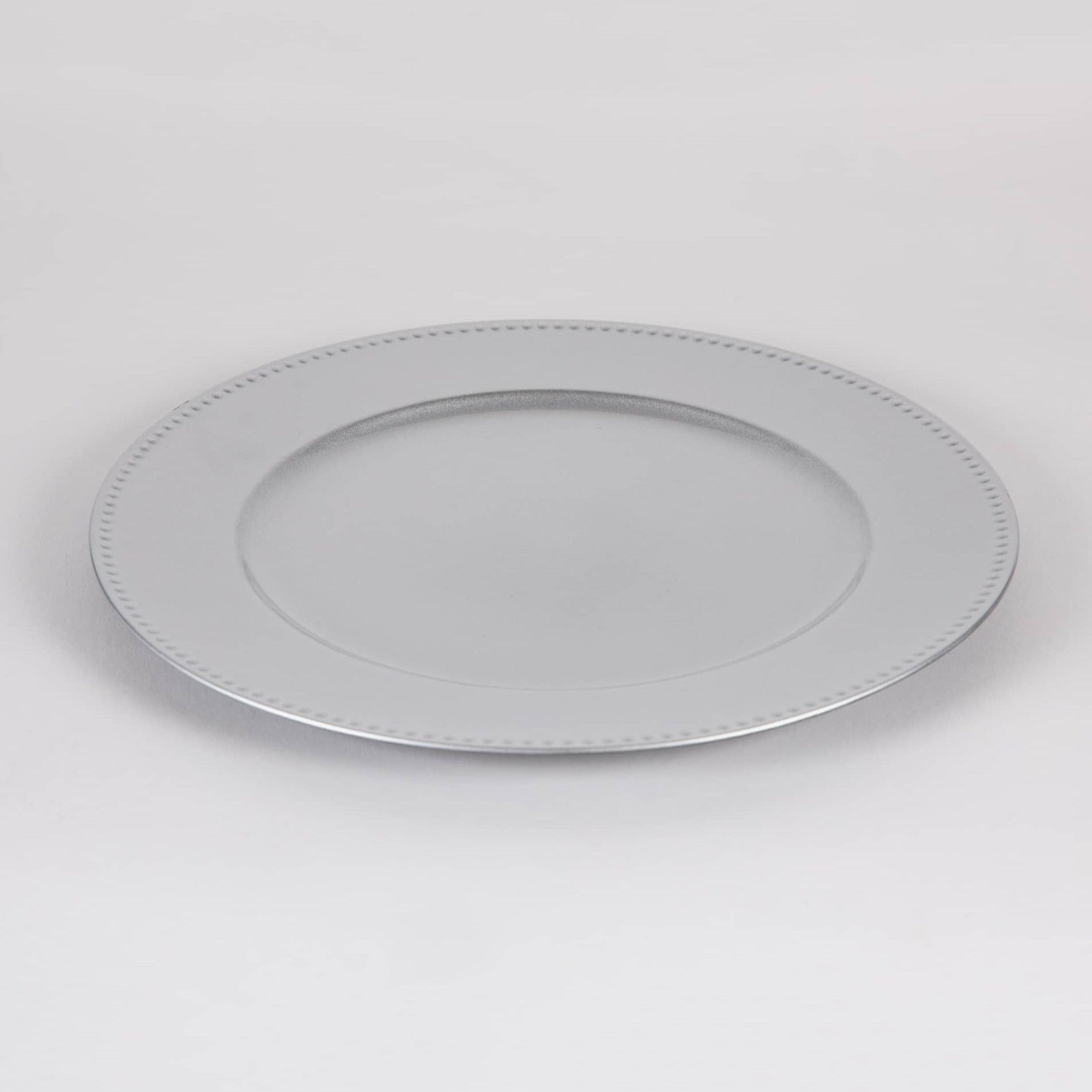 Silver Beaded Edge Charger Plate - Tableday